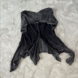 Vintage All Saints Spitalfields Gray and Black Top Size 10